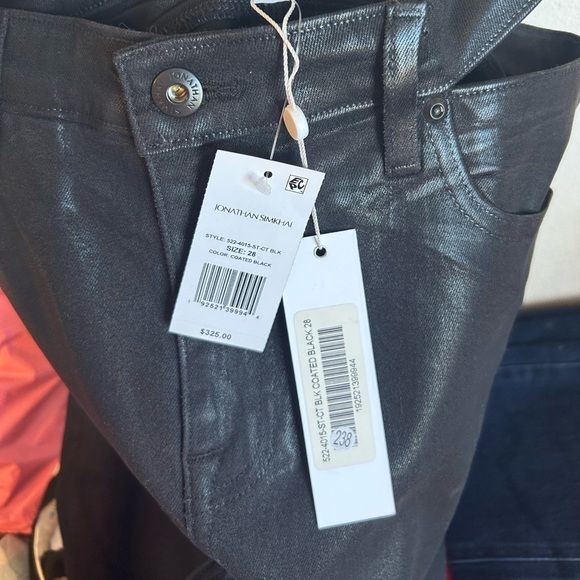 NWT Jonathan Simkhai Amelia Cutout Jeans in coated black - Picture 9 of 9